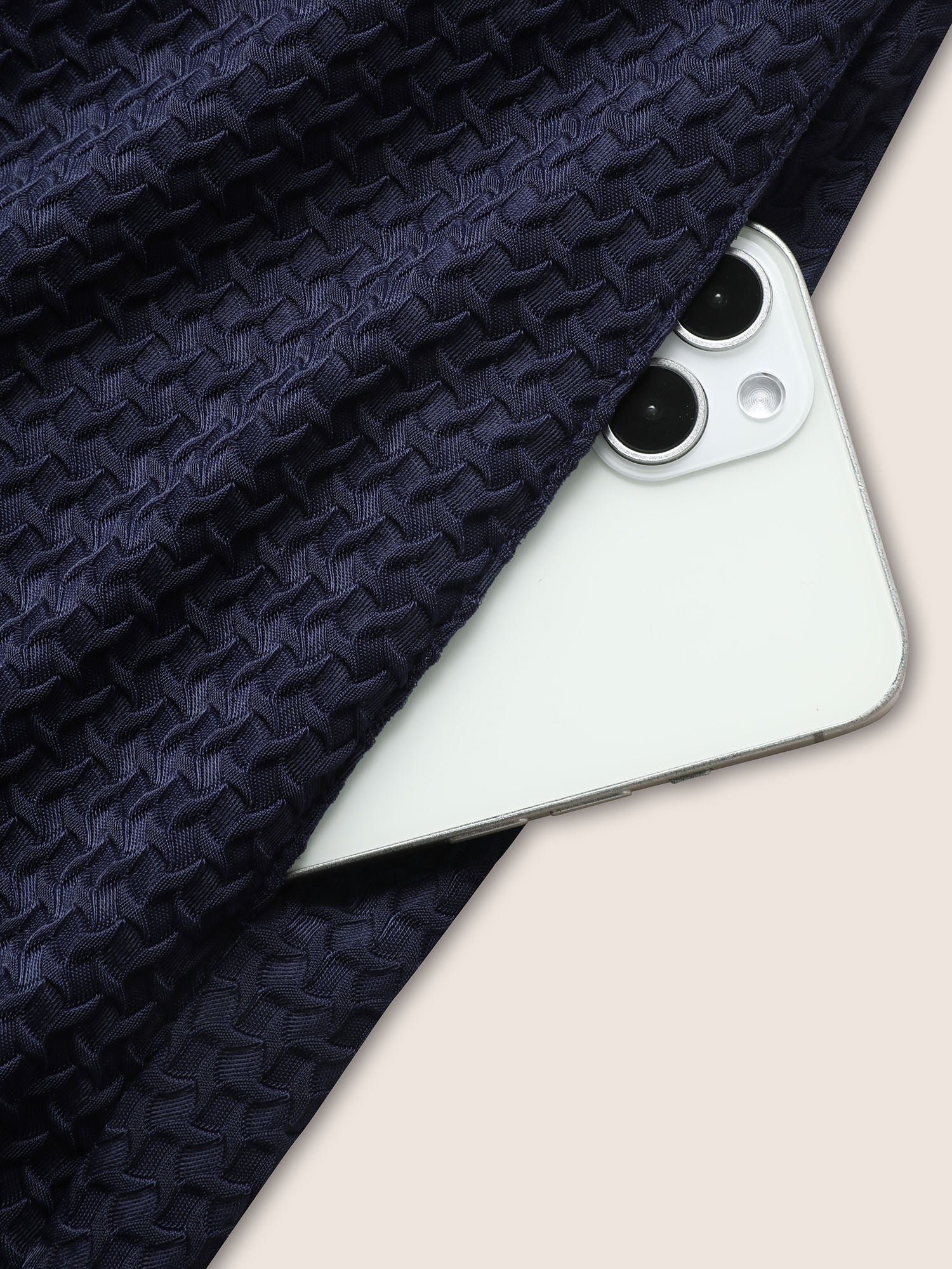 Overlap Collar Textured Gathered Pocket Swim Dress