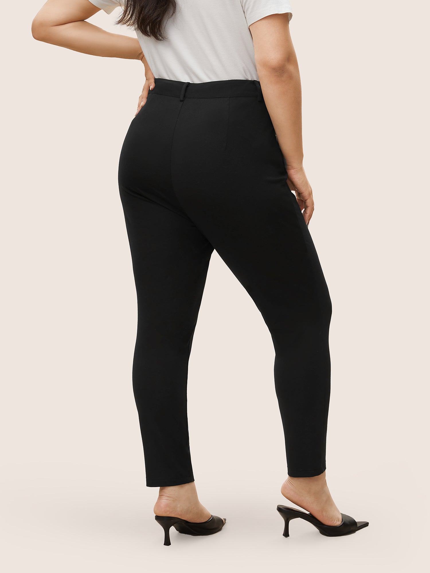 High Rise Button Up Skinny Pants