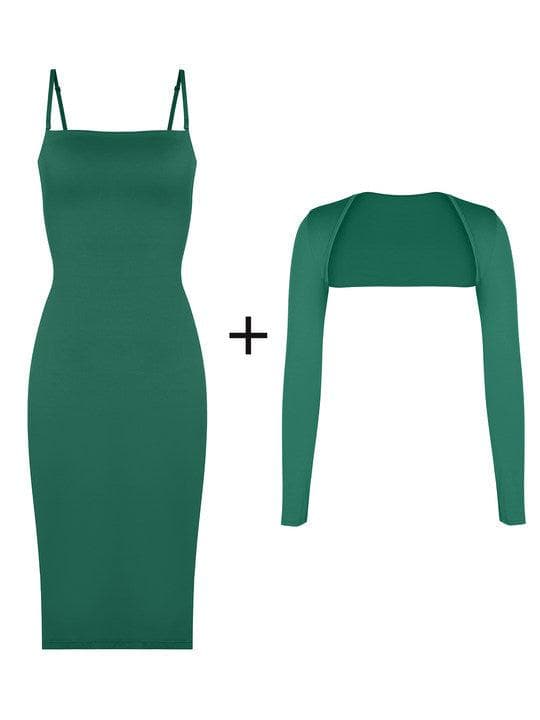 Bluetag Cooling Built-In Shapewear Tube Maxi Dress Or Shrug