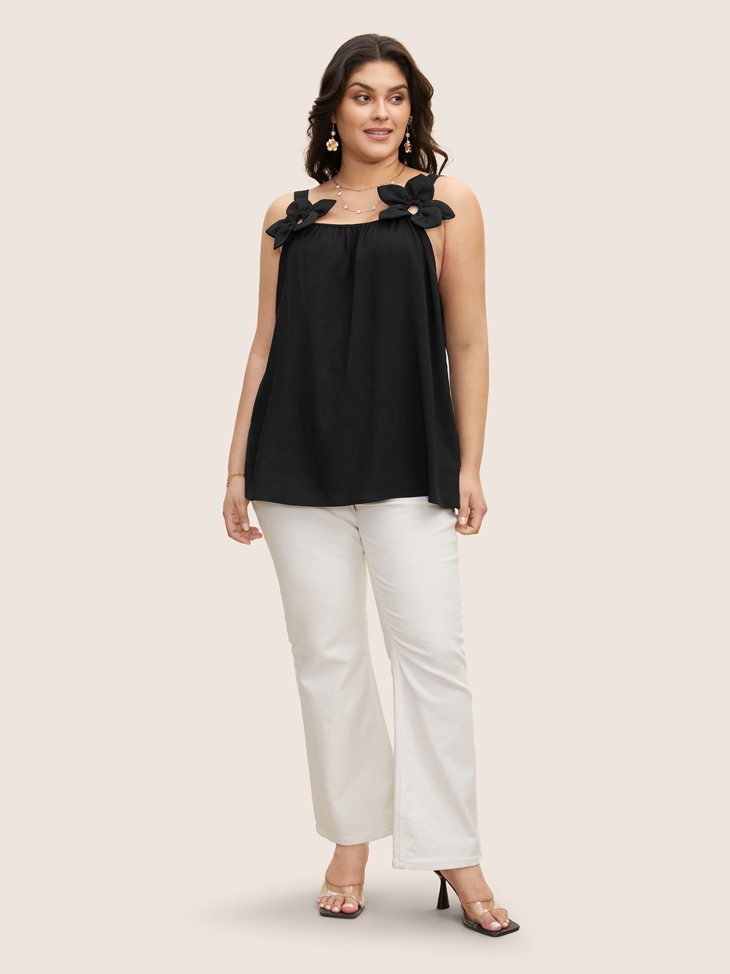 Stereo Flower Design Cami Top