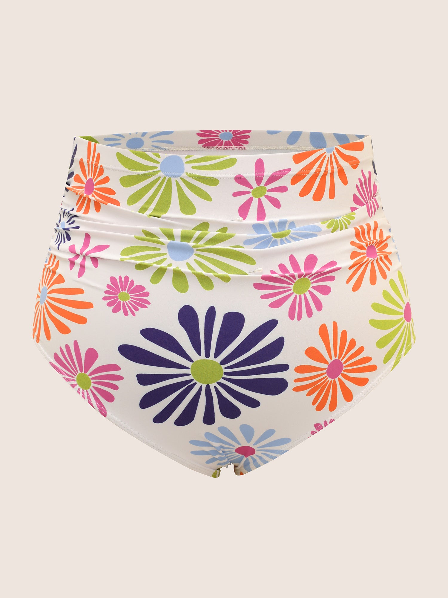 Floral Heart Neckline Ruched Swim Dress