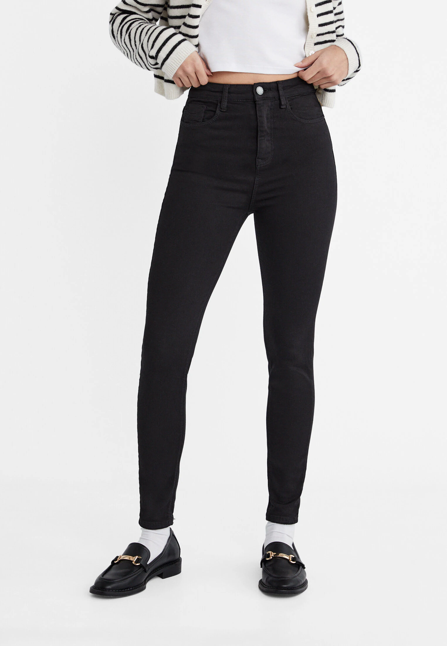 COLOURED SUPER HIGH WAIST JEANS