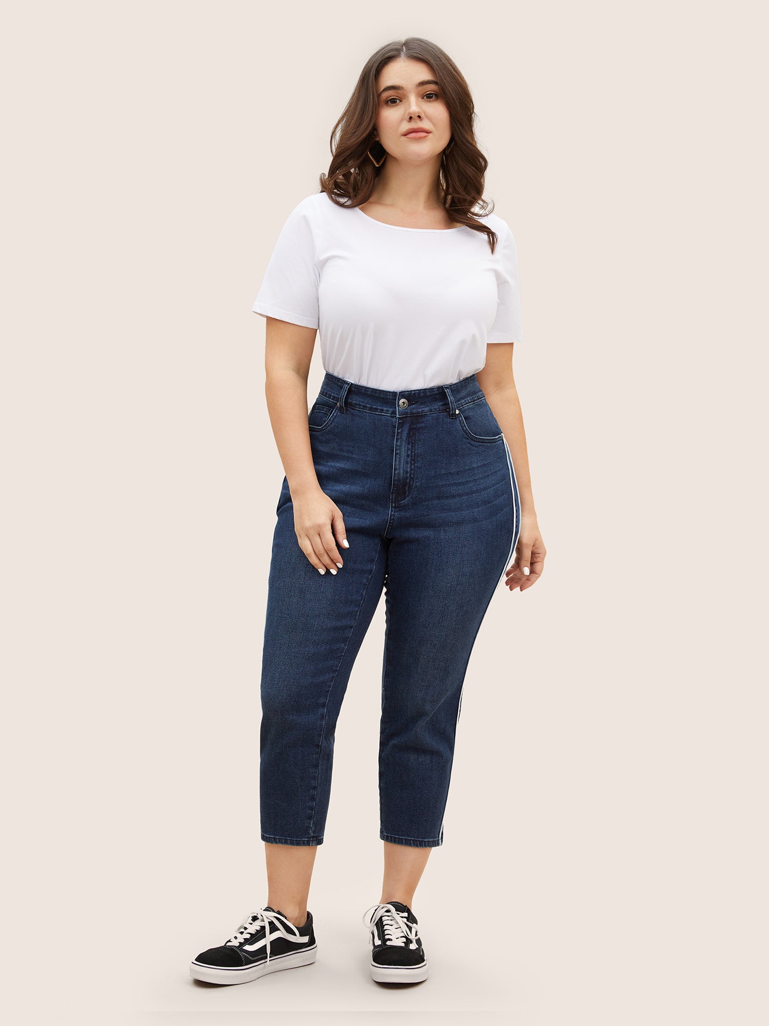 Basics Contrast Trim Skinny Jeans