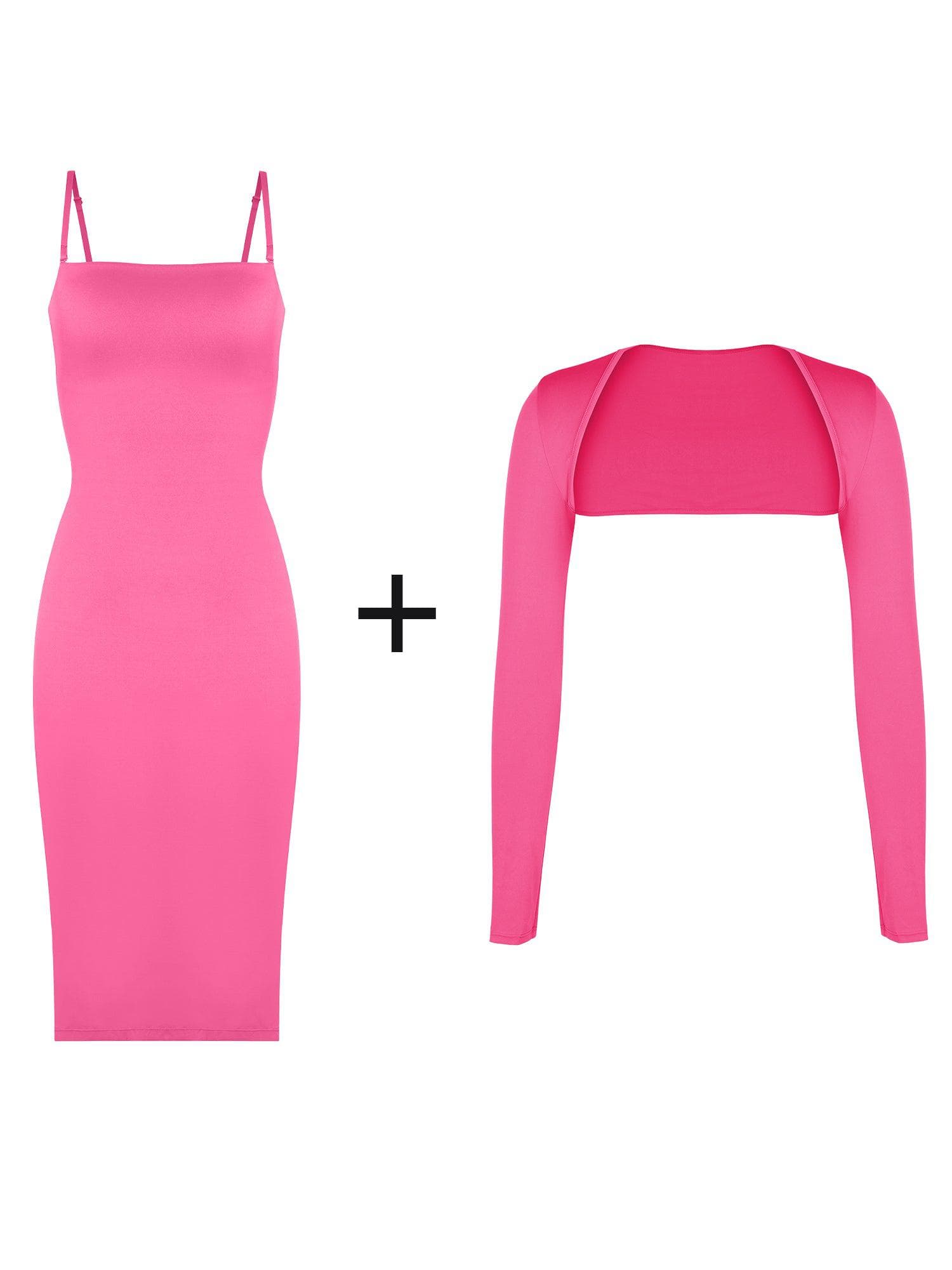 Bluetag Cooling Built-In Shapewear Tube Maxi Dress Or Shrug
