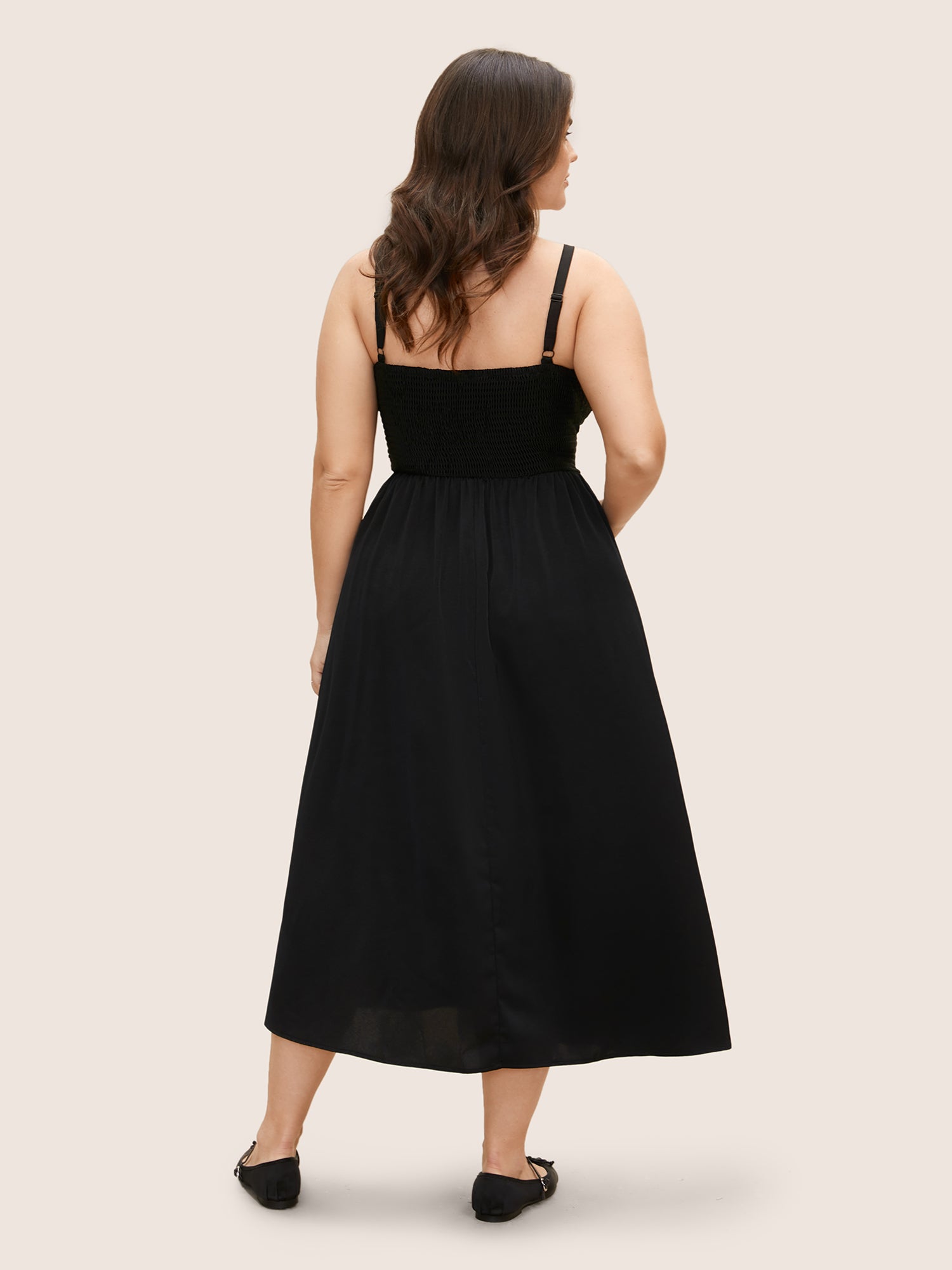 Crochet Lace Tie Knot Shirred Maxi Dress